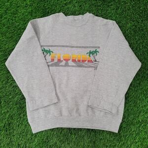 Vintage 1988 Florida Raglan Sweatshirt Womens Large 20x21 Gray